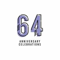 64 Years Anniversary Celebration Vector Template Design Illustration