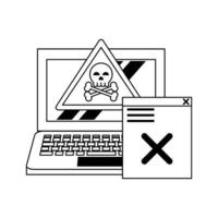 danger sign with computer vector