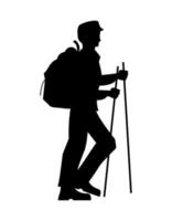 adventurer walk silhouette vector