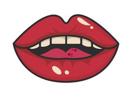 mouth pop art icon vector