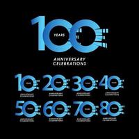 Ilustración de diseño de plantilla de vector de número de celebración de aniversario de 100 años