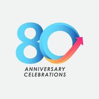 80 Years Anniversary Celebration Number Vector Template Design Illustration