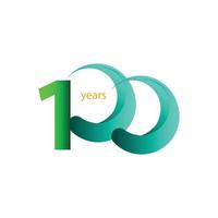 Ilustración de diseño de plantilla de vector de celebración de aniversario de 100 años