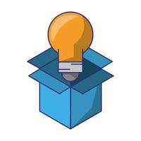 light bulb with box vector