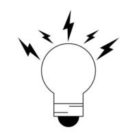 light bulb icon in black and white vector