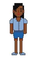 joven avatar femenino afro vector