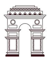 india gate temple vector