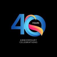 40 Years Anniversary Celebration Number Vector Template Design Illustration