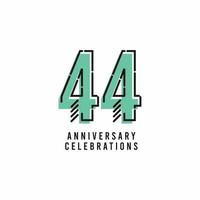 44 Years Anniversary Celebration Vector Template Design Illustration