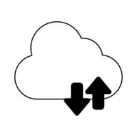 cloud with transfer arrow vector
