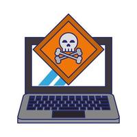 danger sign with computer blue lines vector