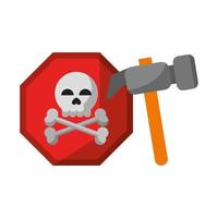 danger sign with tools vector