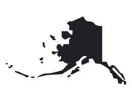 silueta de mapa de alaska vector