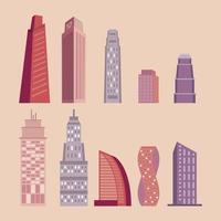 diez edificios de metrópolis vector