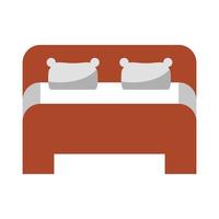 Bed king size frontview cartoon vector