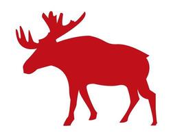 red moose silhouette vector