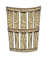 wood basket icon vector