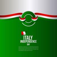 Ilustración de diseño de plantilla de vector de celebración del día de la independencia de Italia