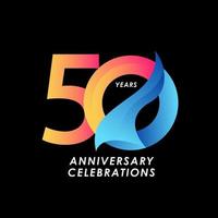 50 Years Anniversary Celebration Number Vector Template Design Illustration