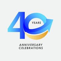 40 Years Anniversary Celebration Number Vector Template Design Illustration