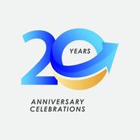 20 Years Anniversary Celebration Number Vector Template Design Illustration