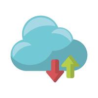 cloud with transfer arrow vector
