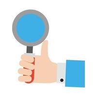 hand with magnifying glass vector