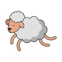 Sheeping jumping cartoon isolated vector