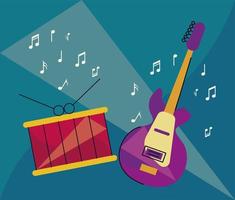 guitar and drum vector