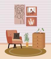 home chair and furniture vector