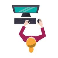 woman with laptop vector