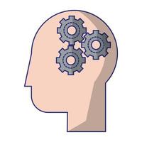 human head with gears vector