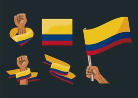 seis colombia resiste iconos vector