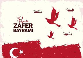 zafer bayrami card vector