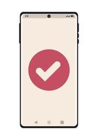 phone with check symbol vector