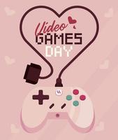 video games day poster vector
