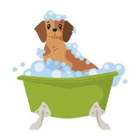 dog bathing design vector