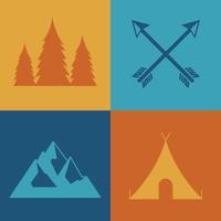 four travel emblems vector