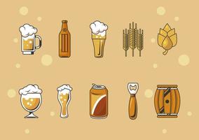 diez cervezas iconos vector
