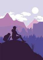 adventurer seated scene vector