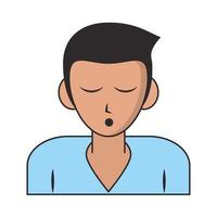 hombre durmiendo perfil de dibujos animados vector