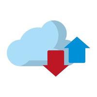 cloud with transfer icon vector