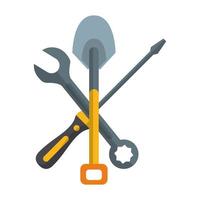 Wrench shovel and screwdriver construction tool vector