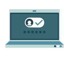 laptop cyber security vector