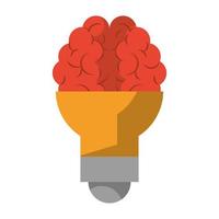 light bulb and brain vector