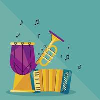 trumpe and instruments vector