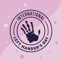 left handers day seal vector