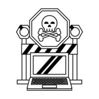 danger sign with computer vector