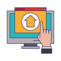 computer upload sign vector