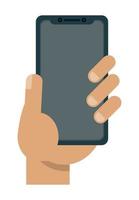 hand with smartphone vector